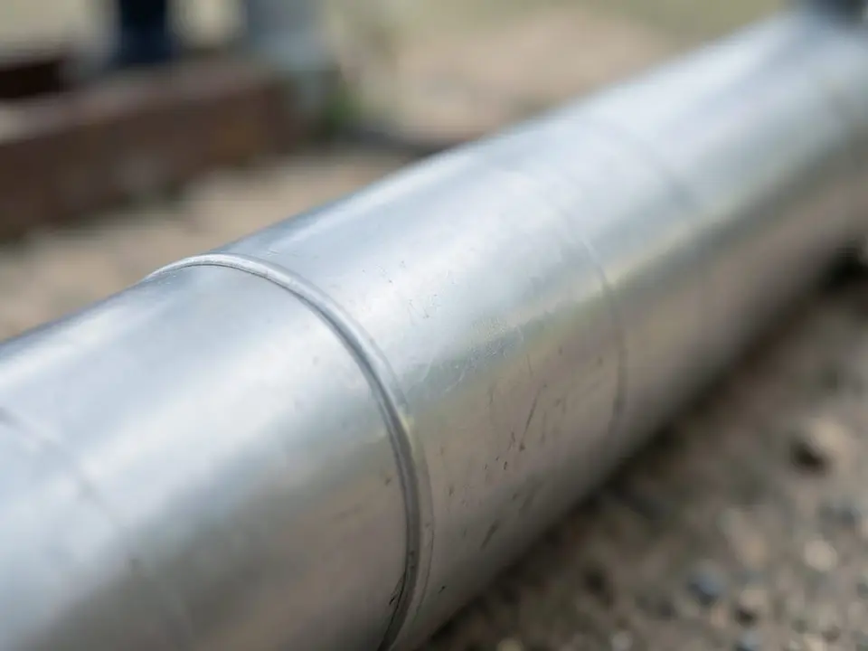A tight macro detail of a clean, unmarked metallic surface suggesting a missile casing, related to a missile incursion that Warsaw asserts involved a missile recently made. AI-generated editorial illustration; not a documentary photograph