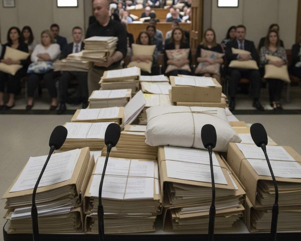 Contextual editorial image for source event: The Elon Musk v. Sam Altman trial is dragging on for so long that everyone is bringing pillows to protect their butts from the hard wooden benches - AOL.com