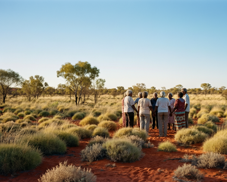 Contextual editorial image for source event: Traditional owners from Utopia region celebrate native title win over 'special country'