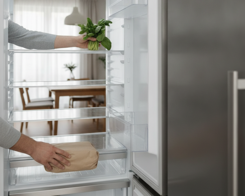 AI-generated editorial illustration for source event: Feeding neighbors, one fridge at a time - Austin Weekly News; not a documentary photograph